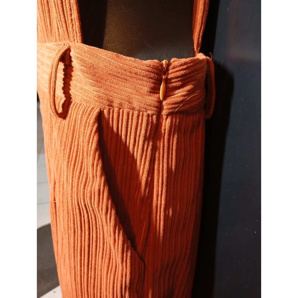 Cider Women's Small Corduroy Rust Brown Wide Leg Overalls Goth Granola Trending - Picture 3 of 11